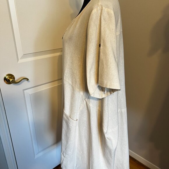 Ruffle Oversize Casual Midi Dresses with Pockets - Picture 2 of 8